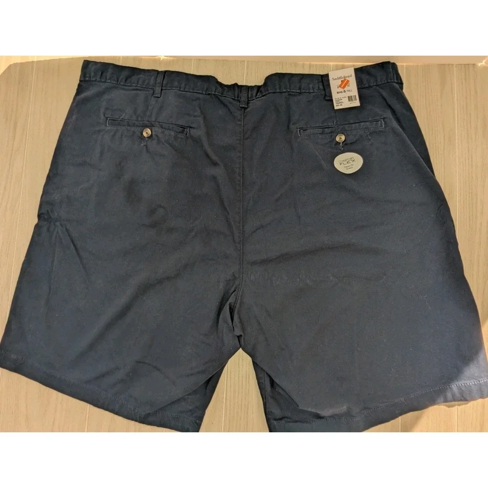 Saddlebred men navy blue comfort flex shorts Big & Tall 50W classic fit